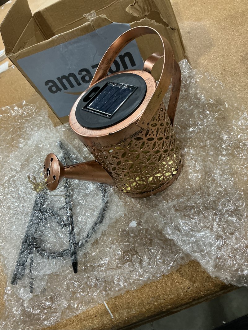 Condition photo showing Good Condition for solar lanterns outdoor waterproof,metal watering can garden decor ornaments,yard art hanging path lights,outside patio decorations,gardening birthday gifts for mom grandma women,with hook, large
