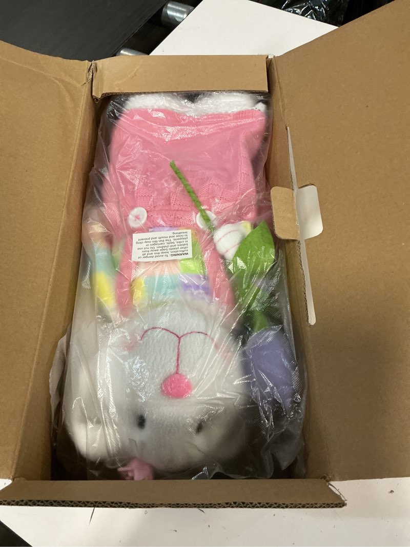 Condition photo showing New/Like New for standing easter bunny decor with stretchable legs large rabbits plush gnome figurine cute easter decorations for home office front door kitchen farmhouse spring ornamen (pink) pink large