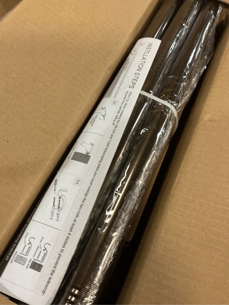 Condition photo showing Good Condition for bronze curtain rods for windows 48 to 84 inch, 1 inch adjustable decorative window treatment rods with aluminium twisted cage finials, heavy duty metal farmhouse drapery pole, easy install bronze 36''-88'' (1 pack)