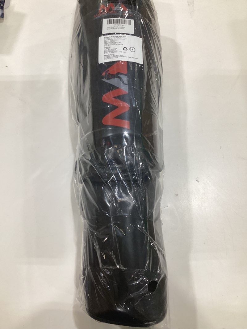Condition photo showing As Is for muay thai shin guards, shin pad for martial arts, kick boxing leg instep protection pads for sparring, mma kickboxing taekwondo professional training equipment gear medium