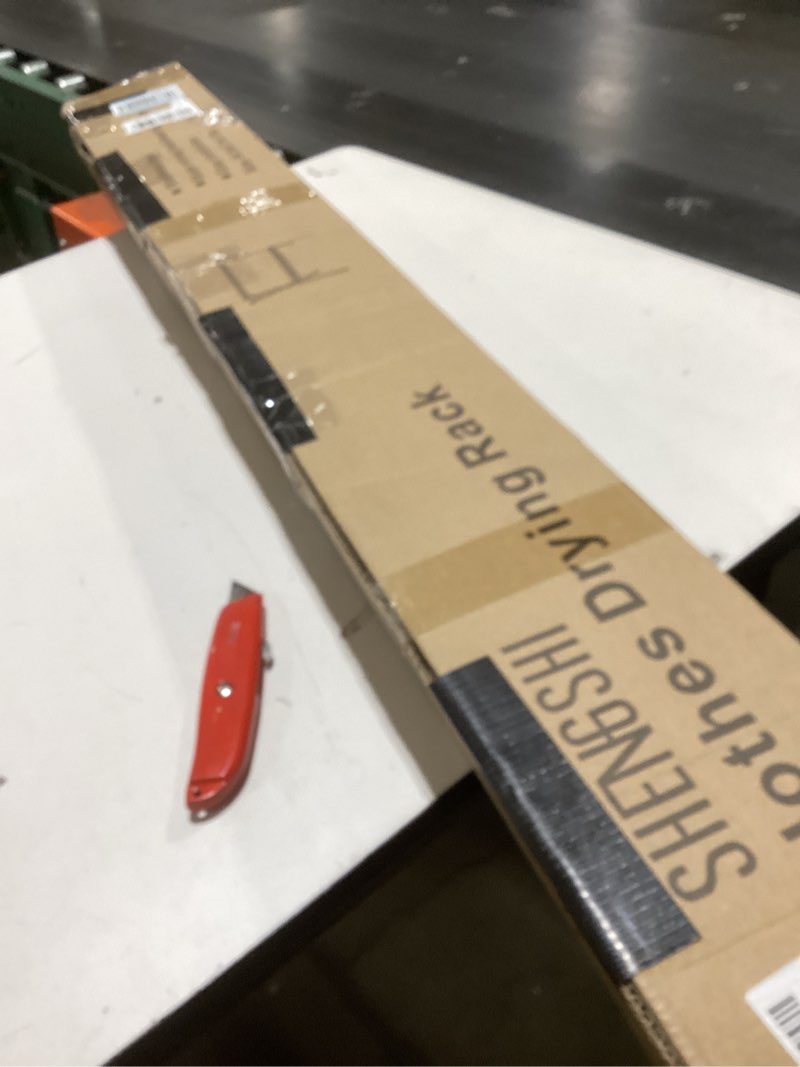 Condition photo showing New/Like New for 79 inches Foldable Clothes Drying Rack, Heavy Duty Stainless Steel Laundry Drying Rack for Indoor Outdoor, Clothes Rack Adjustable Length. 3 Additional Reinforcement Bars with 20 Windproof Hooks