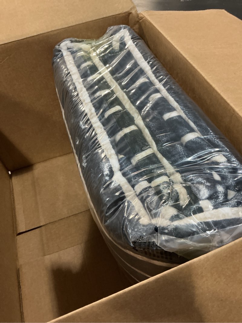 Condition photo showing Good Condition for latte&fog 8x10 area rugs for living room, large modern abstract washable rug, boho non slip low pile carpet for indoor bedroom dining room, office, dorm, classroom, farmhouse and kids room black/dark blue 8' x 10' (rectangular)