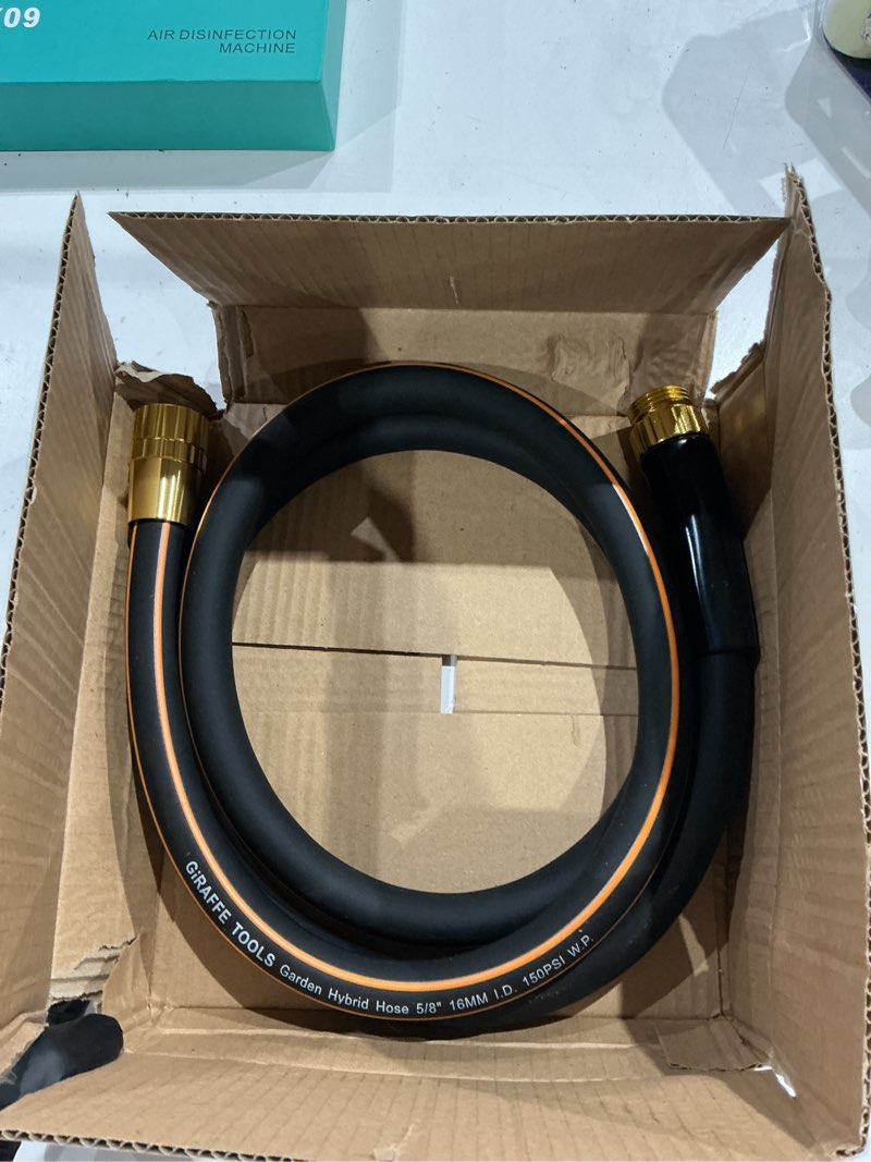 Condition photo showing Good Condition for giraffe tools garden hose 6ft x 5/8'', short water hose heavy duty, lightweight, flexible hybrid hose, male to female fittings 6ft male female