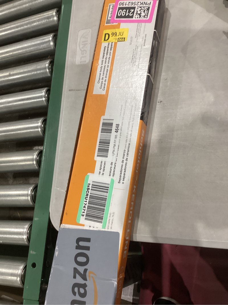 Condition photo showing As Is for schluter kerdi-line frameless grate assembly for ceramic & stone tiles - use with center outlet channel body - tile design, 48" length - kl1dre120
