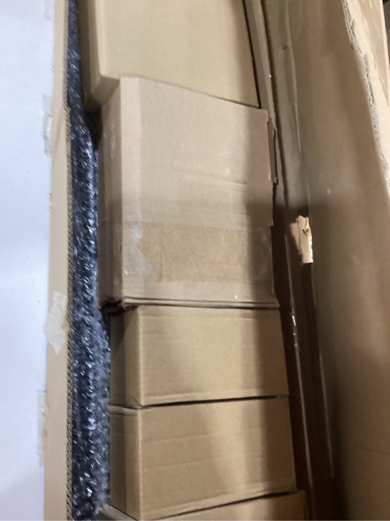 Condition photo showing Good Condition for Easelife 16FT Exterior Sliding Barn Door Hardware Kit, Box Rail Track, 450lb Capacity, Black Weather-Resistant Steel, Wall Mount System for Outdoor Use, Fit Double 48in Door 16FT Track (for 2 door)