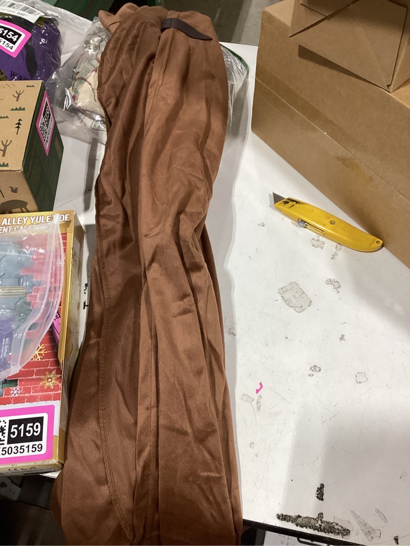 Condition photo showing Good Condition for similiar productrenaissance hooded green cloak medieval velvet cape with hood men women capelet for hobbit halloween costume 100cm/39.37\" brown/coffee