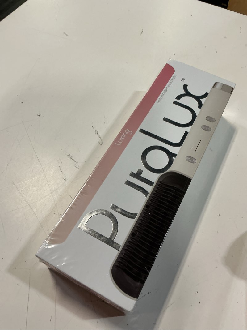 Condition photo showing New/Like New for hair straightener brush, luxing puralux straightener comb, fast heating hair straightening comb, 5 t
