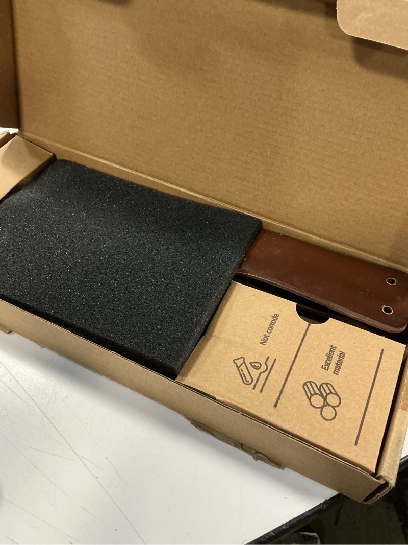 Condition photo showing New/Like New for xyj authentic since 1986,outstanding ancient forging, 7.5 inch full tang, serbian chefs knife,chef meat cleaver,kitchen knives,set with leather sheath,take carrying,butcher black 7.5"