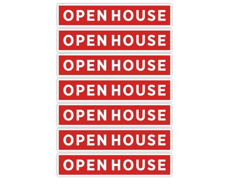 Real Estate Open House Riders | 24? X 6? | Half Sheet 10 pack