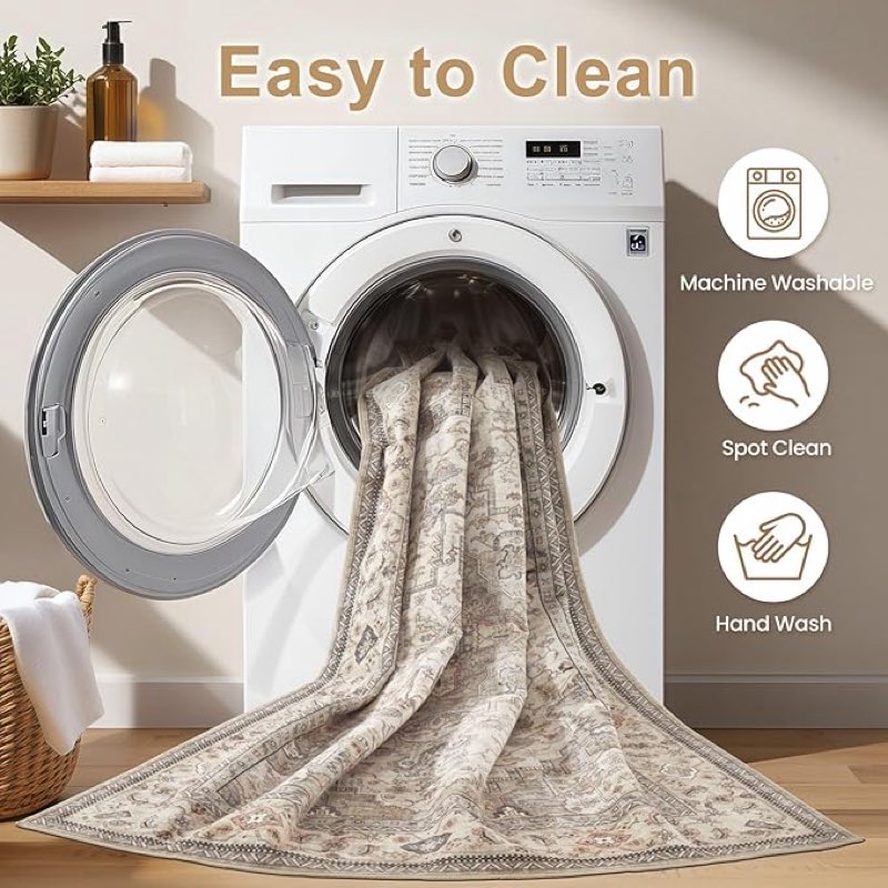 Washable Area Rugs for Living Room 