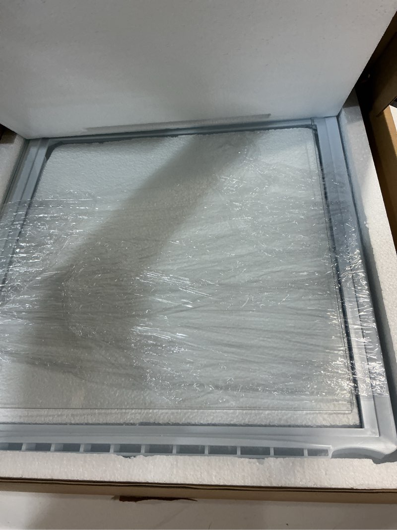 Condition photo showing Good Condition for 241969501 Refrigerator Shelf Frame With Glass Compatible with Frigidaire Refrigerator, Refrigerator Drawer Cover for refrigerator Replacement Shelf With 240443384 Glass