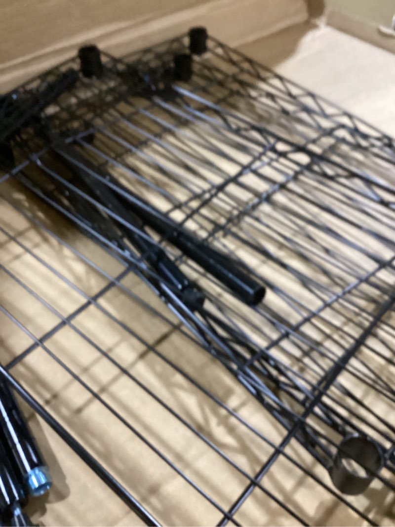Condition photo showing Good Condition for (similar to)storage shelves - 3 tier shelf organizer, sturdy metal garage shelving with adjustable leveling feet, space-saving shelves organizer for pantry, laundry, kitchen (18\" x 12\" x 30\", black) black 18.0w x 12.0d x 30.0h (3t)