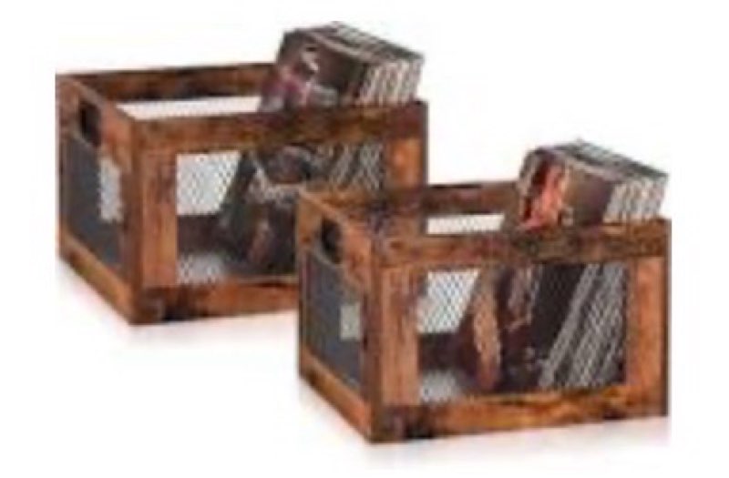 2 Pack Wood Vinyl Record Storage, Retro & Durable Wooden Crate ?Vinyl Holder, Wooden Record Holder ,