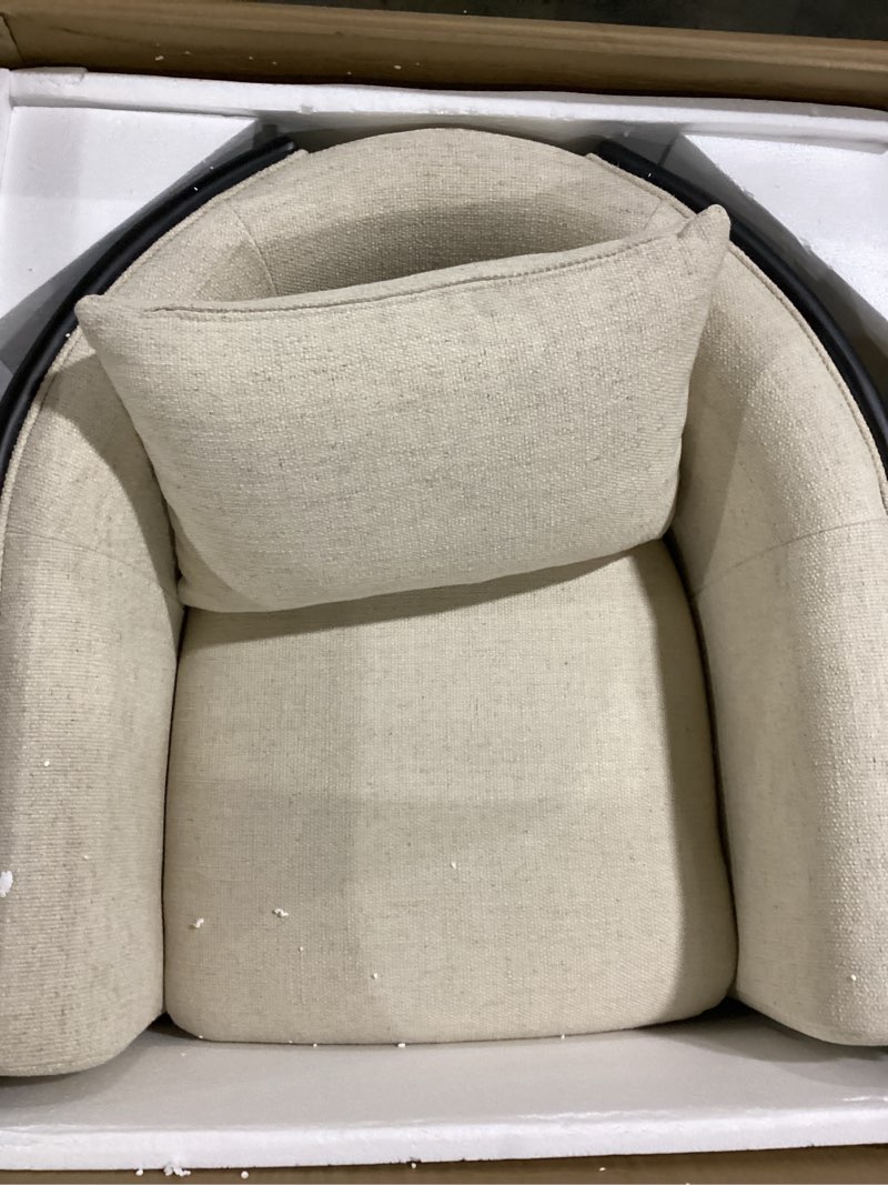 Condition photo showing As Is for four hands june swivel chair - thames cream