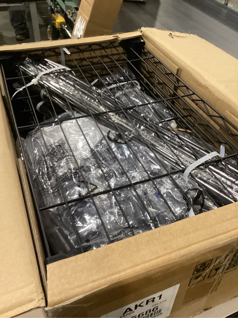 Condition photo showing New/Like New for ulif e7 garment rack, heavy duty clothes storage system with extendable hangers rods, metal clothe rack with 6 wire shelves, (52.3"-72") w x 14.5" d x 71.2" h, load 838 lbs black