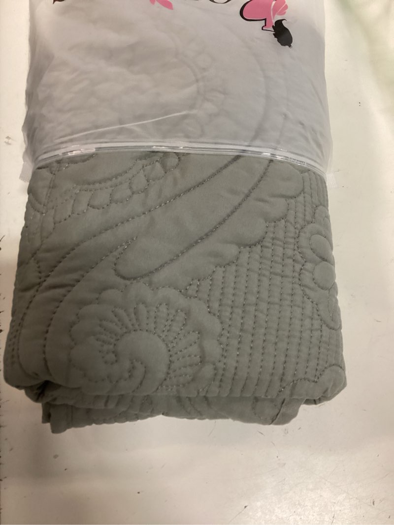Condition photo showing New/Like New for bosowos quilted pillow shams set of 2, decorative microfiber king bed pillow shams, soft breathable pillow covers with envelope closure (grey, 2pcs:20 x 36inch) grey 36" x 20" (pack of 2)