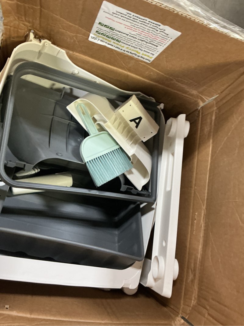 Condition photo showing As Is for Automatic Cat Litter Box Self Cleaning - App Control, Open-Design, Smart Health Monitor, Suitable for Medium Cats and Kittens, Anti-Pinch Safety, Quiet Operation, A Trusted Companion for Life - White