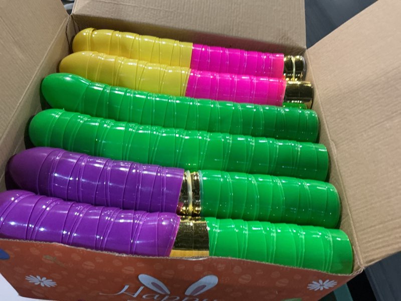 Condition photo showing Good Condition for olixmlya 200 pcs 3" fillable plastic easter eggs mixed colour, premium refillable eggs easter hunt treats - easter basket stuffers & egg hunt surprise gift for kids