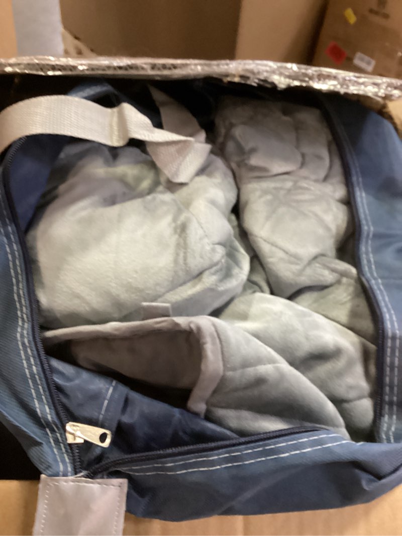 Condition photo showing Good Condition for Double-Sided Weighted Blanket King Size 30lbs(88''x104'', All Season Use), Warm Short Plush and Cool Tencel Reversible Weighted Blanket, California King Size for Adults & Couple - Carry Bag Included King | 88''x104'' - 30LBS Grey