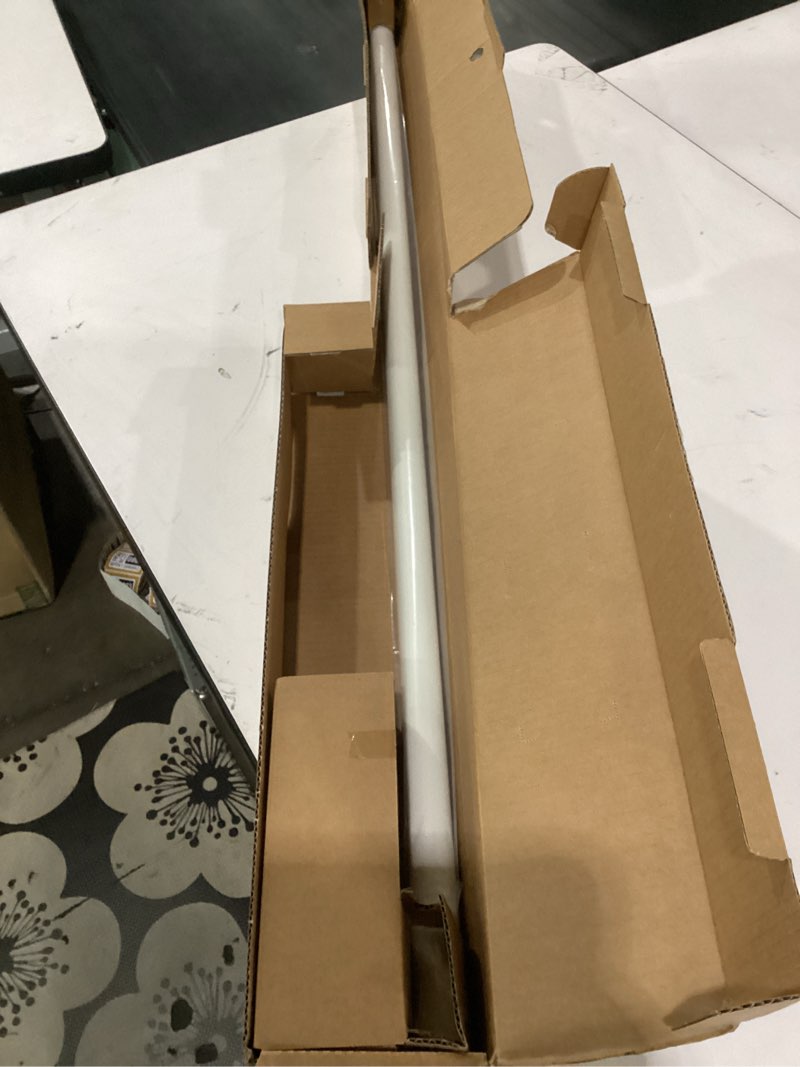 Condition photo showing Good Condition for ivilon drapery window curtain rod set - square design 1 1/8 rod. 48 to 86 inch. ivory/white 48 to 86 in.