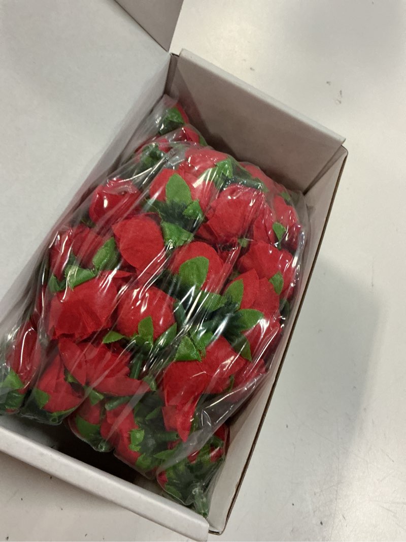 Condition photo showing New/Like New for situmeizi 100 pcs 1.3 inches mini red rose head fake red roses artificial flowers for home diy flower wall mother's day party birthday decor