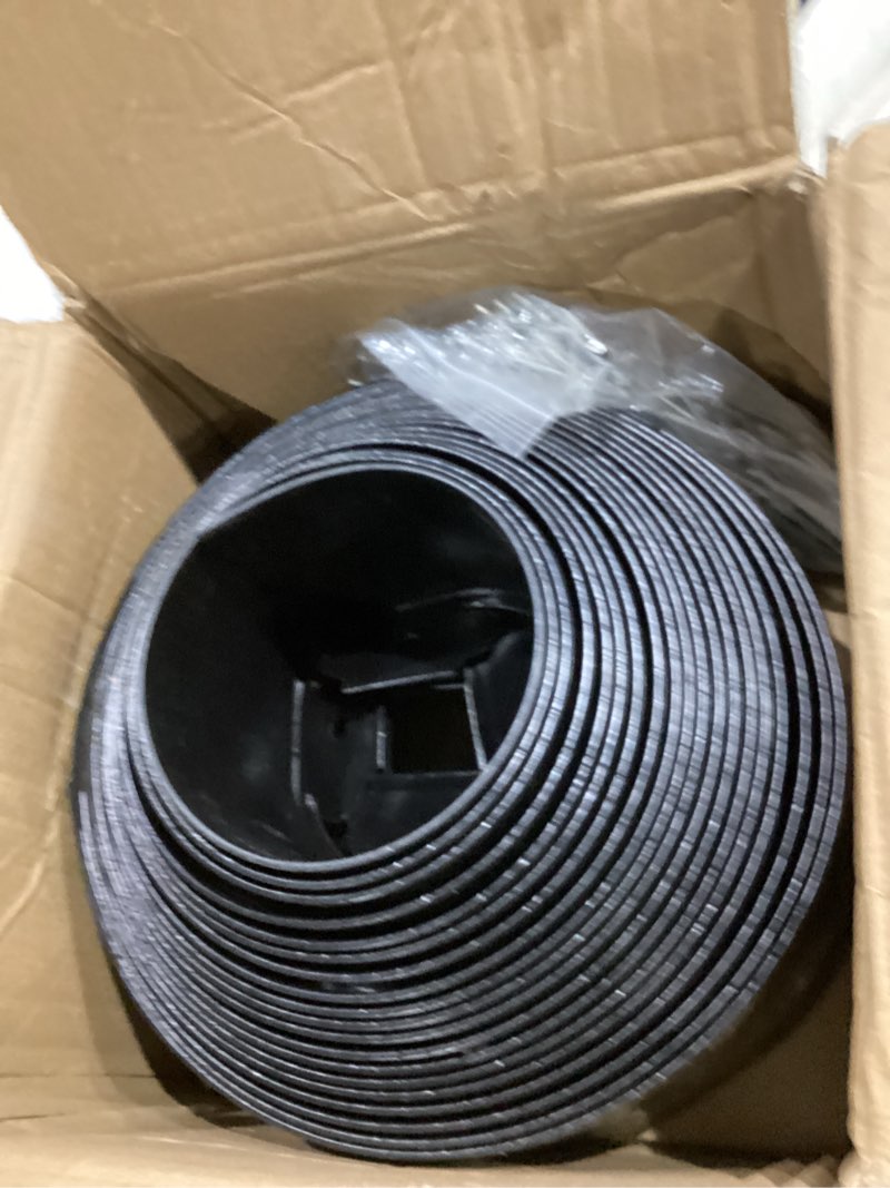 Condition photo showing As Is for Landscape Edging 4 Inch Tall 40FT with 50Pcs Metal Spikes, Plastic Garden Edging Border Landscape Edging Border Lawn Edging for Landscaping, Flower Bed, Yard