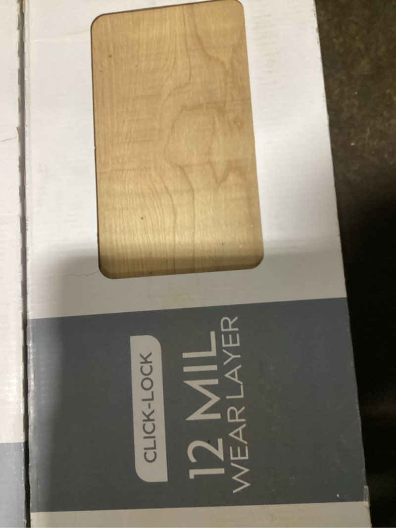 Condition photo showing As Is for style selections foxmere oak 12-mil x 7-in w x 48-in l waterproof luxury vinyl plank flooring 