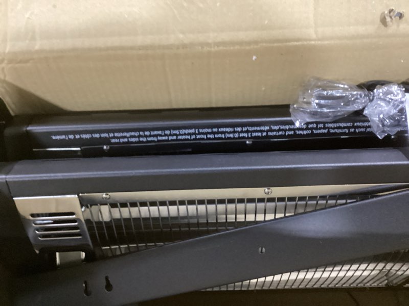 Condition photo showing Good Condition for BEYOND HEAT Electric Garage Heater 120V 2 Packs, 750/1500W Ceiling Mount Space Heater for Garage, Shop, Patio with 90° Adjustable Tilt, Dual Quartz Radiant, Safety Metal Grille and Overheat Protection Black-2 PACK