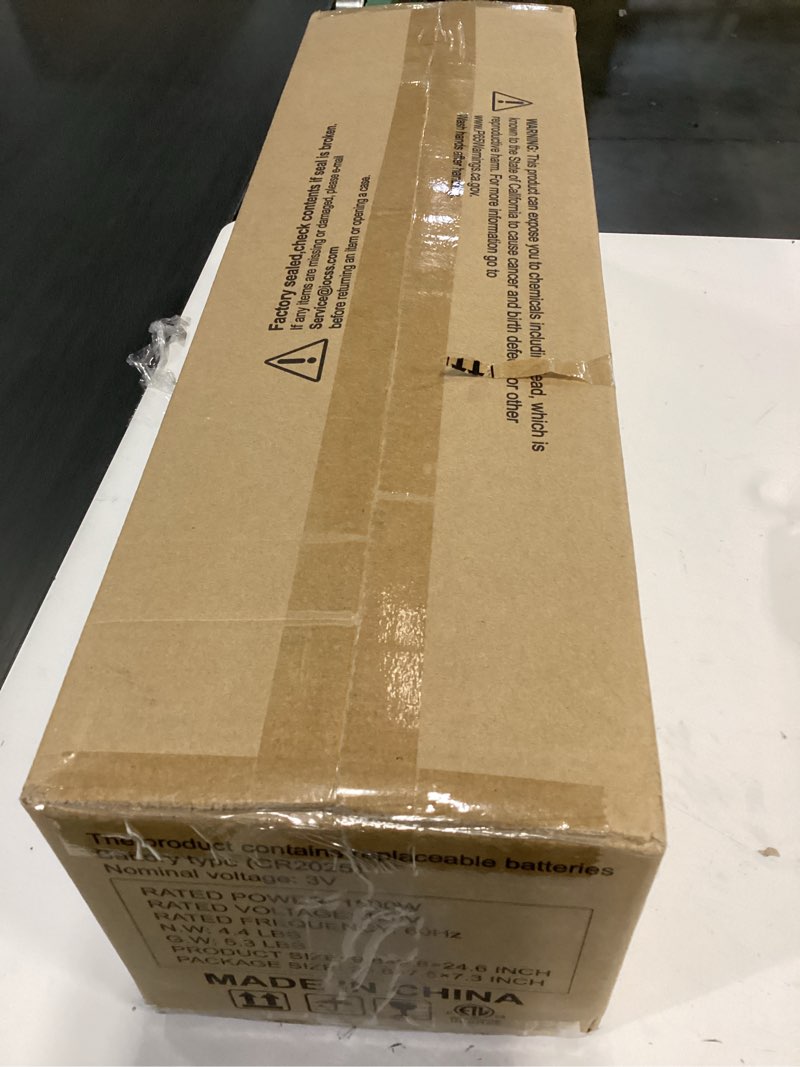 Condition photo showing New/Like New for Tower space heater with fireplace - Electric Space Heater Large Room with 3D Flame, Portable Tower Space Heaters for Office, Bedroom, 2 Modes, Thermostat, Tip-over Protection, Oscillation Black