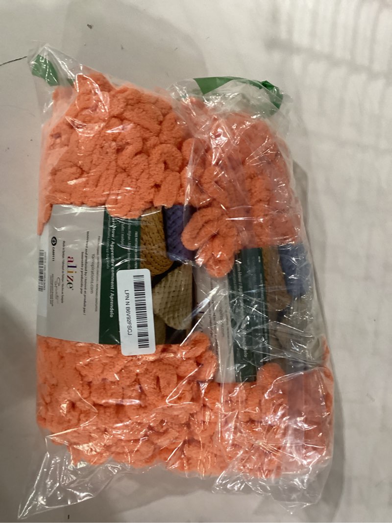 Condition photo showing Good Condition for bernat alize blanket orange crush yarn - 2 pack of 180g/6.4 oz - 100% polyester - #7 jumbo - 18 yards - chunky yarn for hand knitting/crochet