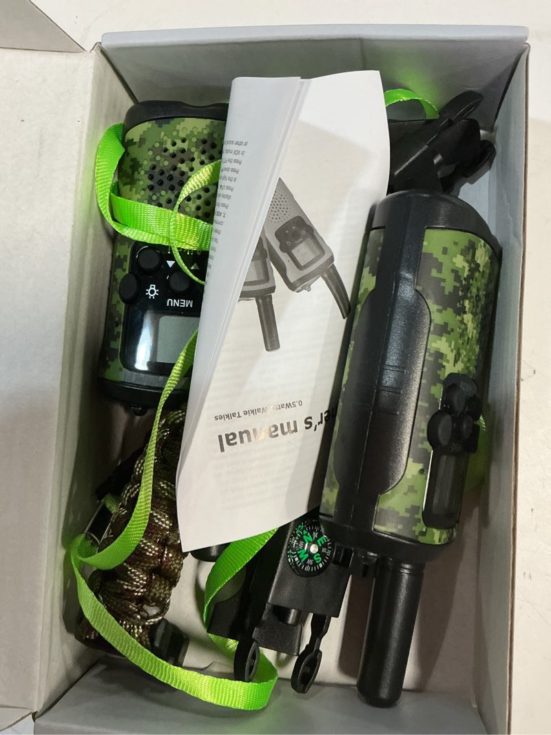 Condition photo showing Good Condition for Walkie Talkies for Kids 22 Channel 2 Way Radio 3 Miles Long Range Handheld Walkie Talkies Durable Toy Best Birthday Gifts for 6 Year Old Boys and Girls fit Adventure Game Camping (Green Camo 1)