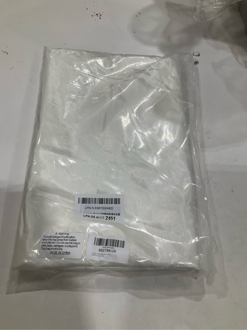 Condition photo showing New/Like New for ruisita 120 inches round satin tablecloths ivory overlay round satin table cover bright silk smooth fabric tablecloth for wedding banquet tables decoration ivory 120" (round)
