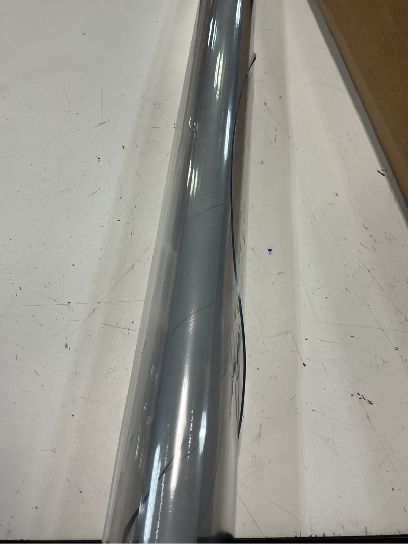 Condition photo showing Good Condition for necaux 48 inch round clear table cover protector, 2mm thick upgraded version, unshrinkable non-slip waterproof oil proof plastic for dining, coffee, living room 48" x 48" clear 2mm