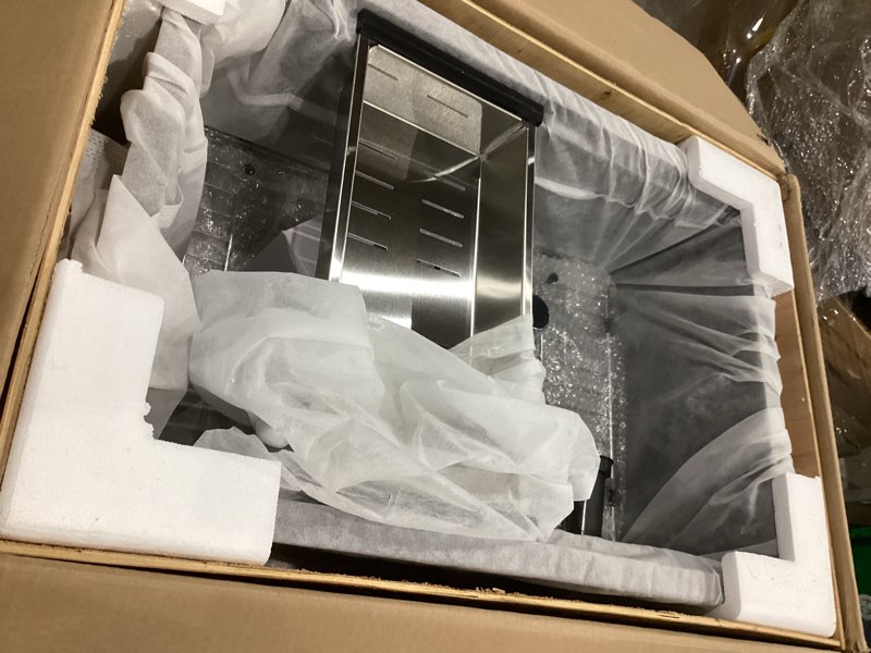 Black Undermount Kitchen Sink Workstation-Bokaiya Stainless Steel Undermount Gauge Deep Single Bowl Kitchen Sinks with Cutting Board