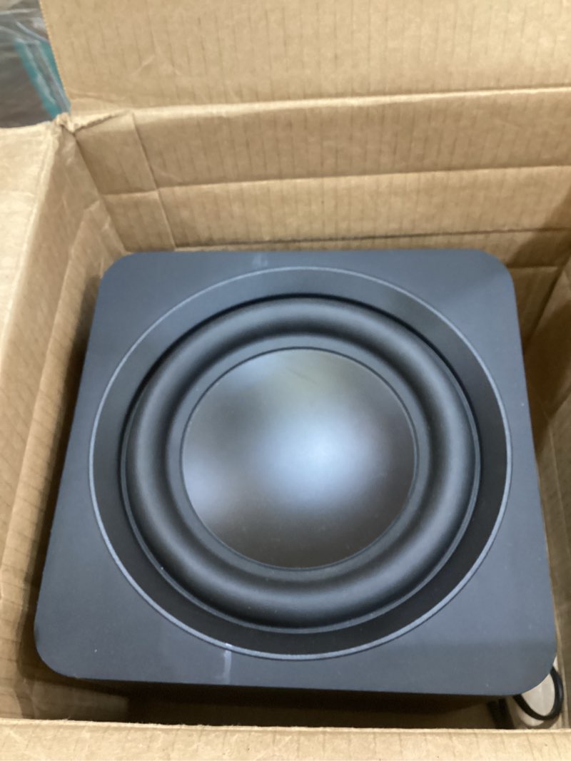 Condition photo showing Good Condition for samsung swa-w510 subwoofer for s series soundbar with powerful bass, wireless, unibody design, compact 6.5" size, 2022, black samsung s-series soundbar