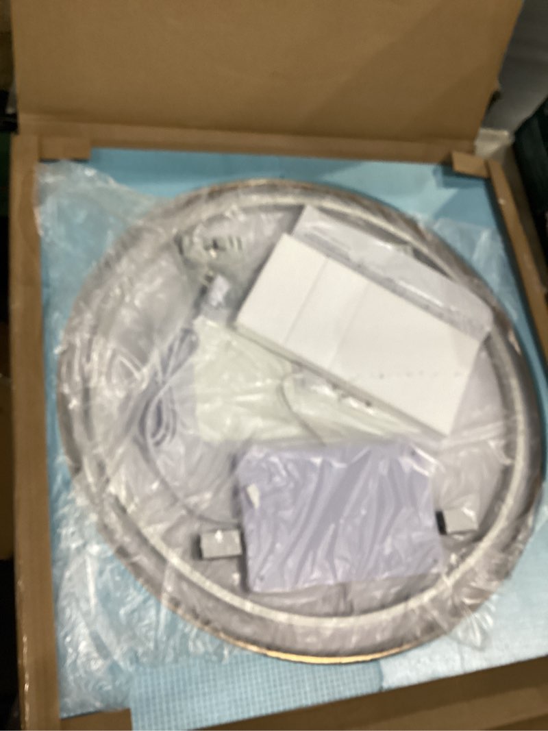Condition photo showing Good Condition for niccy 24" led backlit round mirror for bathroom, gold framed vanity light wall mirror, led smart circle mirrors with 3 lighting colors, round lighted mirror with anti-fog, ip65 waterproof gold 24"l x 24"w