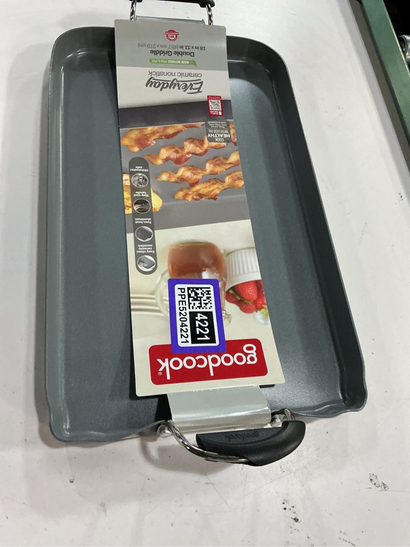 Condition photo showing Good Condition for goodcook everyday double griddle pan ceramic nonstick aluminum construction for even heating non-tox