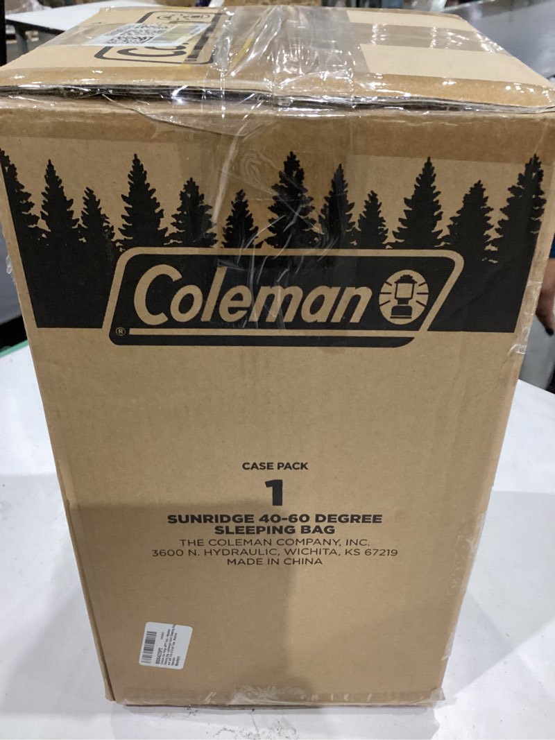 Condition photo showing Good Condition for coleman sun ridge 40°f cool-weather sleeping bag, lightweight adult sleeping bag with soft trim & draft tube, machine washable pfas-free