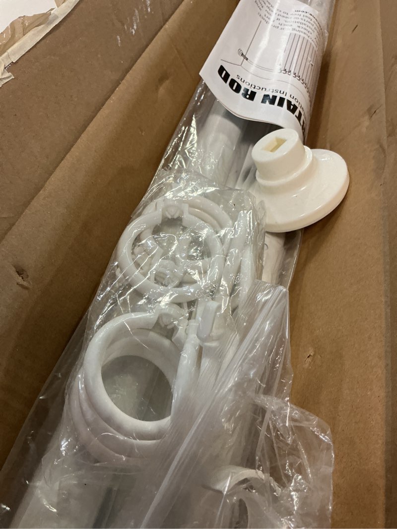 Condition photo showing Good Condition for zocone tension curtain rod 51-148 inch (4.25-12ft), extra long outdoor tension rod for patio, shower curtain rod no drilling, heavy duty tension rod for bathroom window, easy to install, white white 51-148 inches