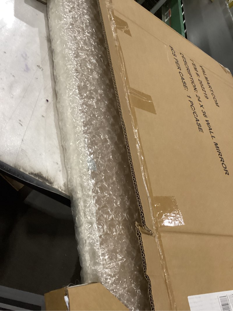 Condition photo showing New/Like New for Westminster Décor - 24" x 36" Modern but Classic Wood Rectangle Mirror - Easy Installation - Entryway & Wall Mirrors - Beautiful Contemporary Home Decor Piece