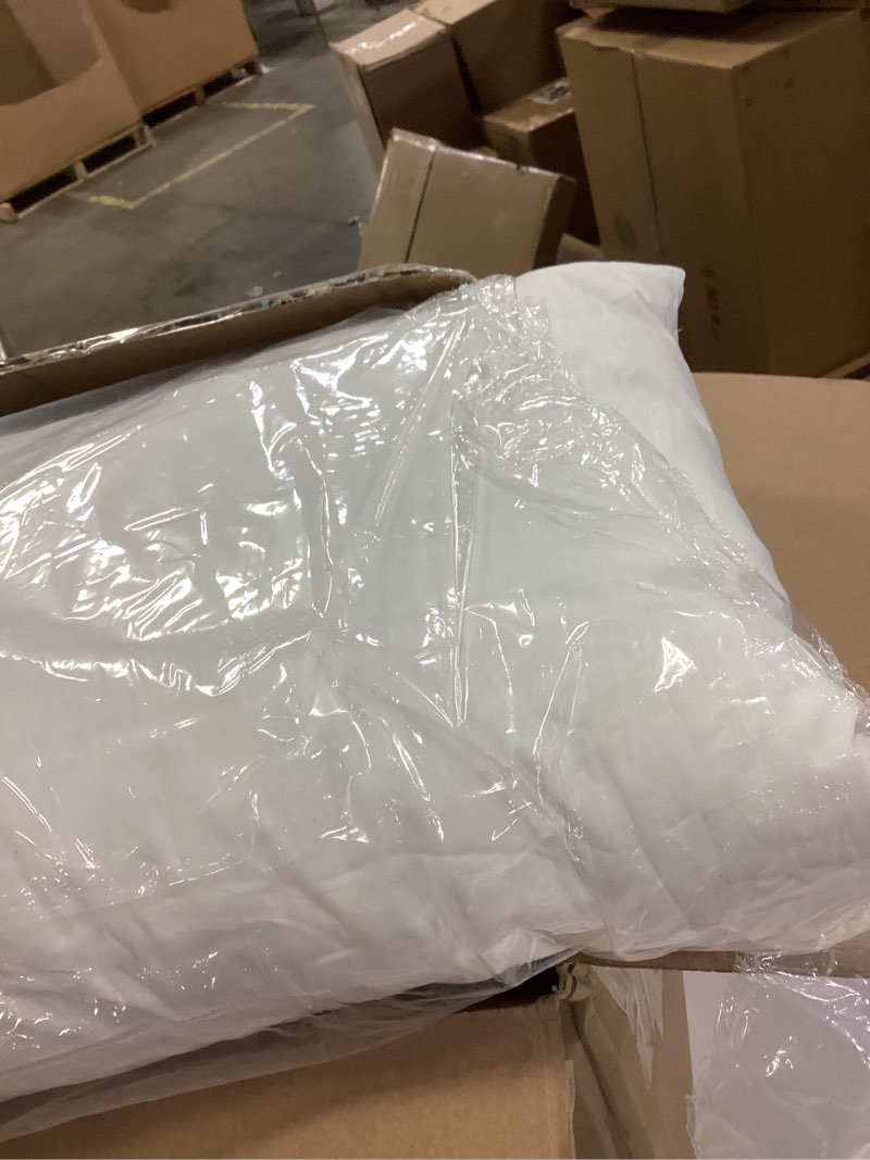 Condition photo showing As Is for Amazon Basics Down-Alternative Pillows for Stomach and Back Sleepers, Soft Density, 20 x 36 inches, 2-Pack, White King (Pack of 2) Soft Pillow