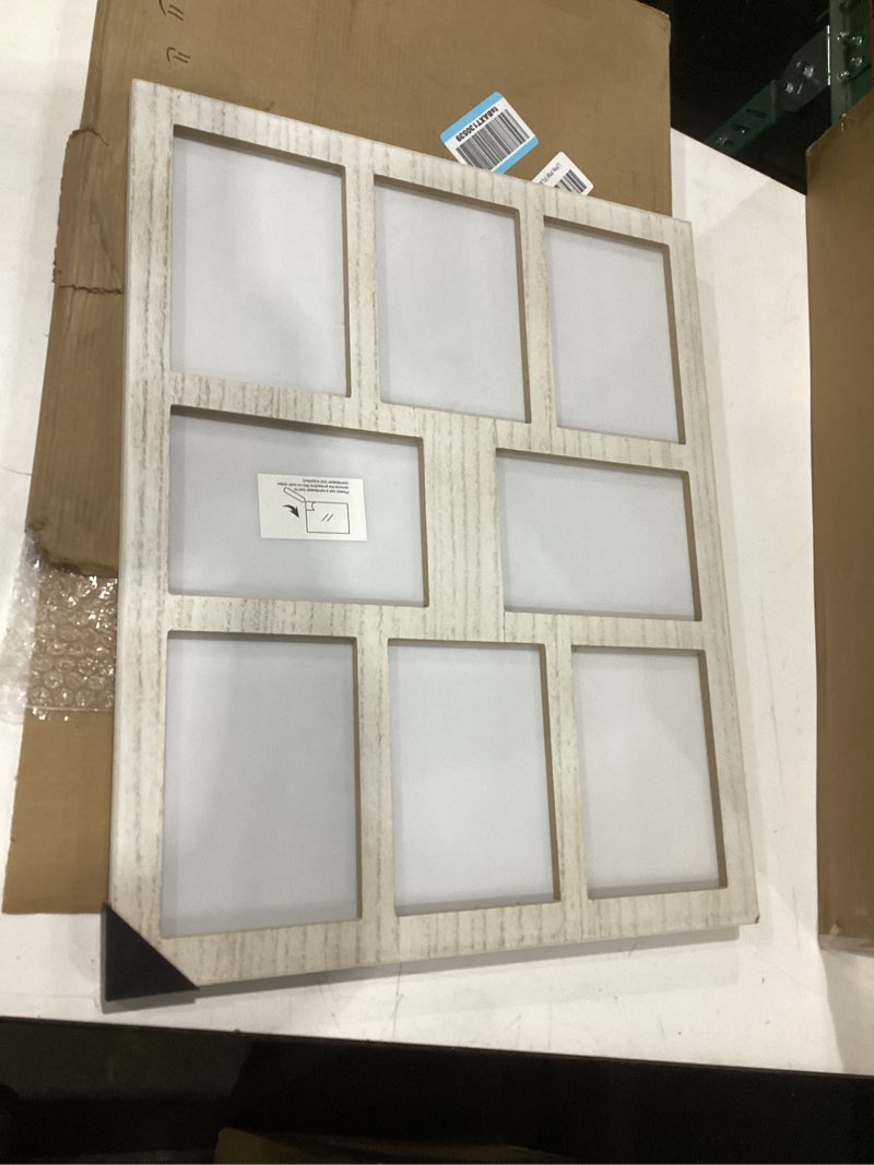 Condition photo showing Good Condition for 5x7 picture frame collage for wall decor-large size 8 openings white picture frame wall decor multiple photo collage frames for wall mounting - home and family display 8 opening-white-5x7