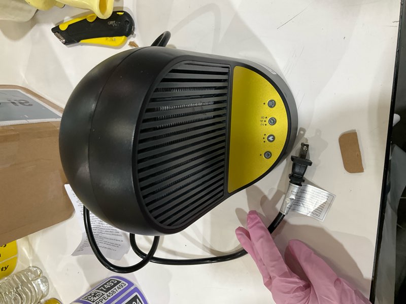 Condition photo showing As Is for Space Heater, 1500W Small Portable Electric Heaters for Indoor Use, PTC Ceramic Heater for Office with Thermostat, 50°Oscillation, 8H Timer, 3 Modes, Quiet Safe Room Heater for Office Room Desk
