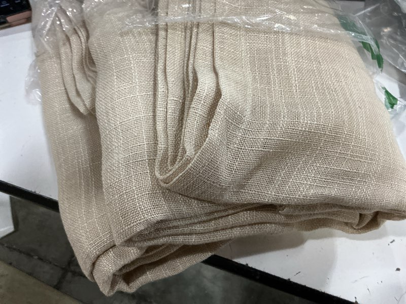 Condition photo showing Good Condition for lamit natural linen blended curtains for living room, back tab and rod pocket semi sheer curtains light filtering country rustic drapes for bedroom/farmhouse, 2 panels, 52 x 108 inch, linen 52"w x 108"l (pack of 2) linen