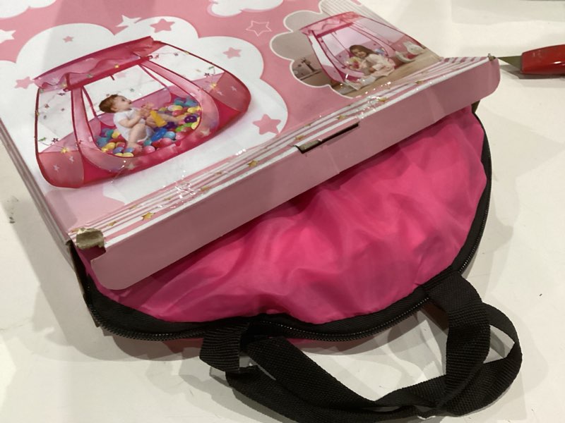 Condition photo showing Good Condition for Pop Up Princess Tent with Colorful Star Lights for 1 2 3 Year Old Birthday Gift, 12-18 Months Baby Girl Toys, Foldable Ball Pit with Carrying Bag, Indoor&Outdoor Play Tent for Kids Pink