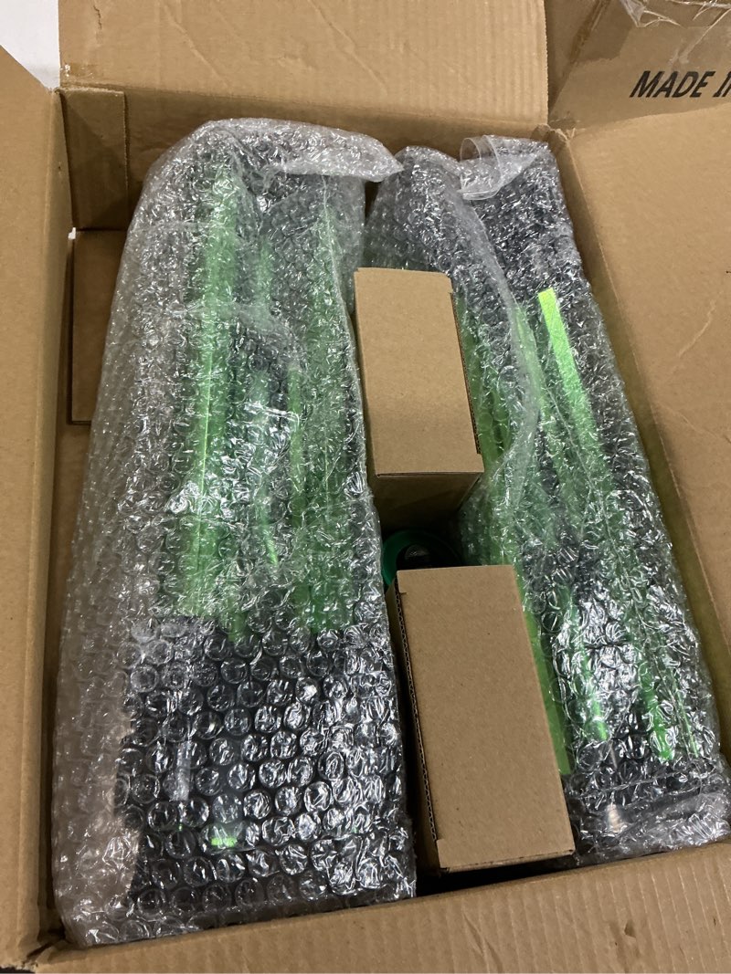 Condition photo showing Good Condition for green zinc alloy water bird sprinkler, heavy duty tripod base garden sprinkler, 360 degree large area irrigation, durable flip lock legs & adjustable nozzle, 2 pack