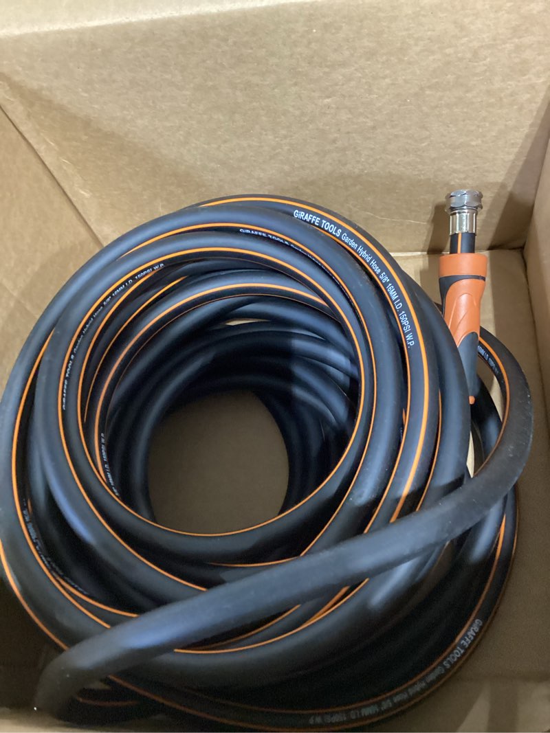 Condition photo showing Good Condition for giraffe tools garden hose 5/8", water hose heavy duty, flexible, lightweight hybrid hose with swivel handle, 75ft male to female fittings, burst 600 psi