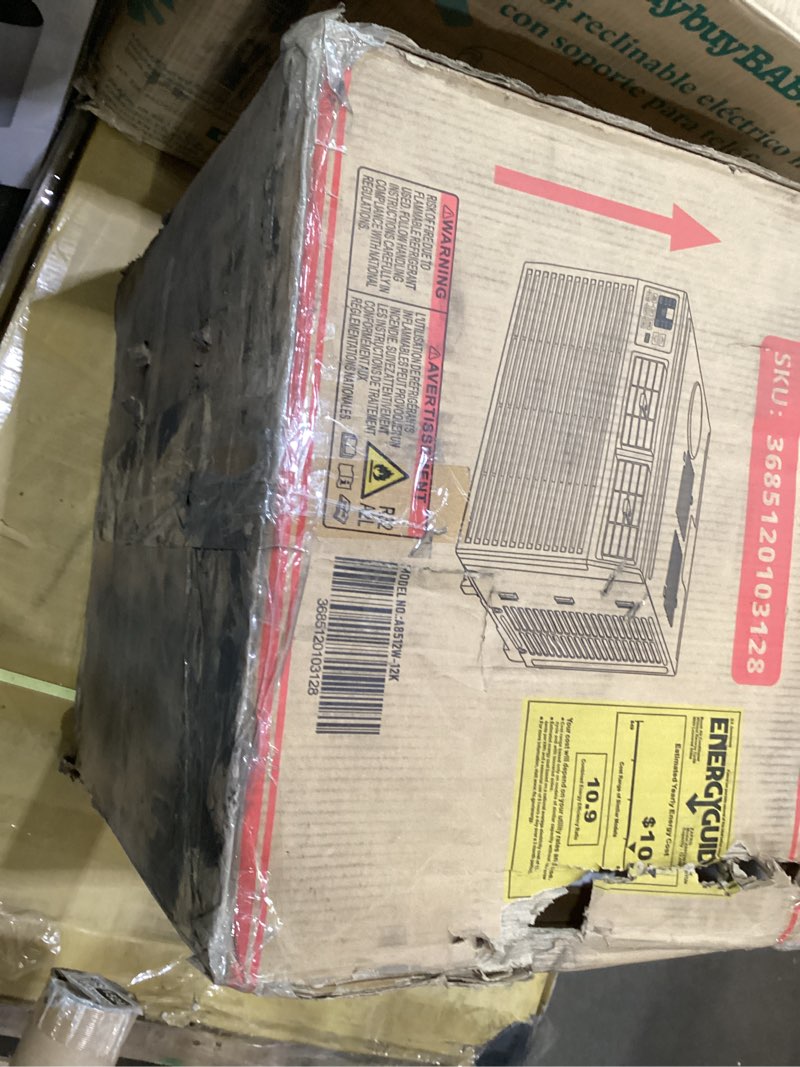 Condition photo showing As Is for Incomplete  & damaged *Window Air Conditioner, 12000 BTU Window AC Unit, Cooling Room 550sq.ft, Fast Cooling, 24H Timer,Dehumidifier Mo, Energy Saving, Remote Control for Living Room, Bedroom, Office