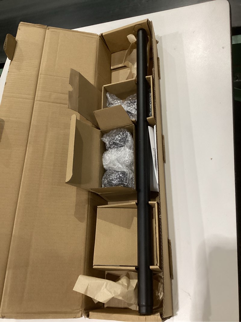 Condition photo showing New/Like New for ROTHLEY Black Curtain Rods for Windows 28 to 48 Inch Extendable Curtain Pole 1 Inch Diameter Small Curtains Rod Metal Heavy Duty Drapery Rod With Klick Fit Brackets-Orb Finial Orb Finial - Matt Black 28 to 48 Inch