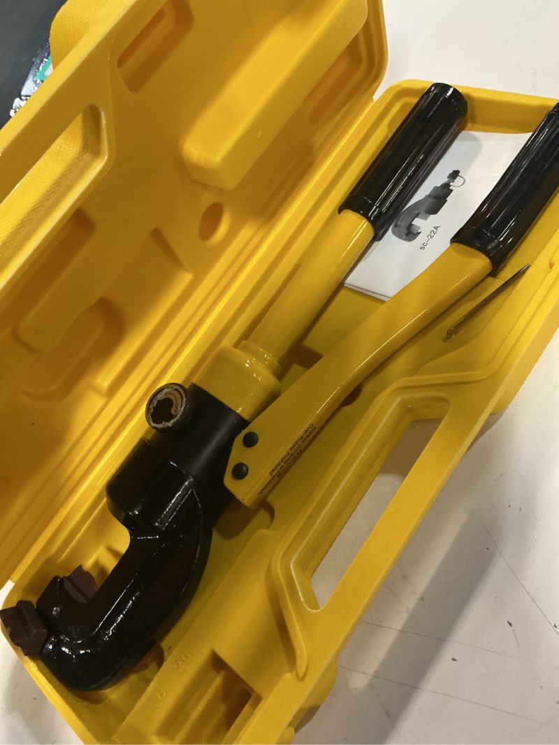 Condition photo showing Good Condition for lothee 8 ton 5/8 inch hydraulic rebar cutter cutting up to 4-16 mm with portable box heavy duty rebar bender manual bolt chain metal cutting pliers handheld hydraulic shear tool